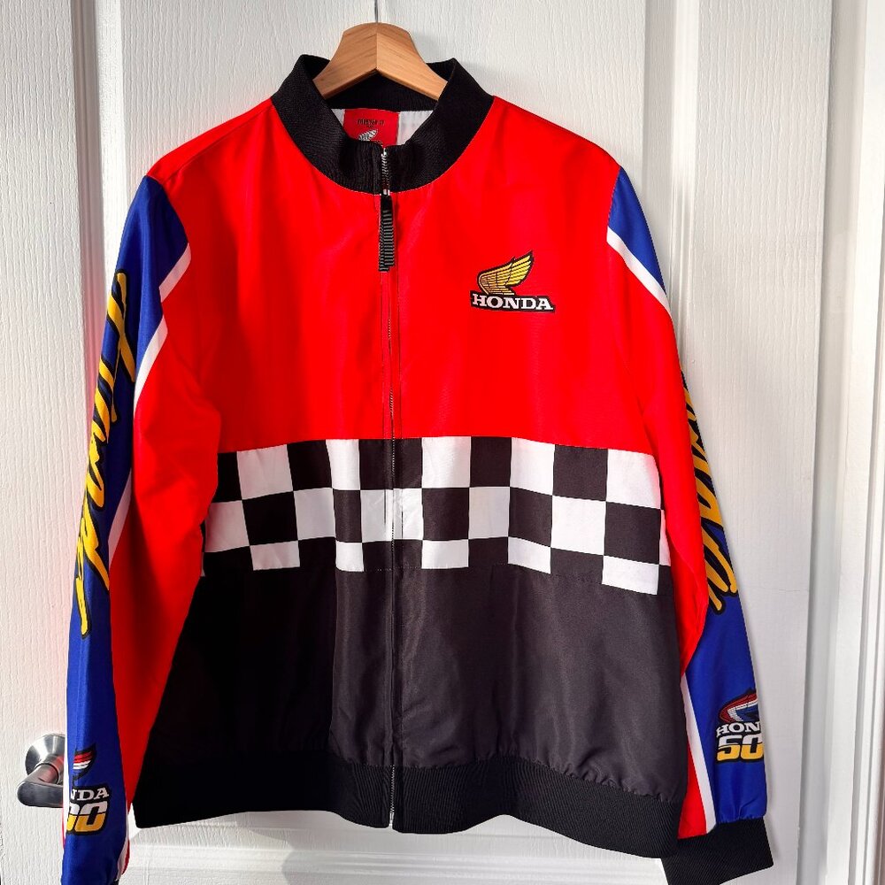 🔥 Honda Racing 500 Bomber Jacket | Red Moto Style | Size 2X